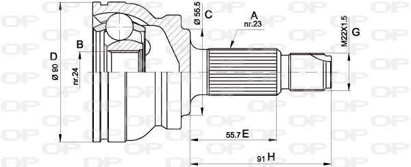 OPEN PARTS Шарнирный комплект, приводной вал CVJ5106.10